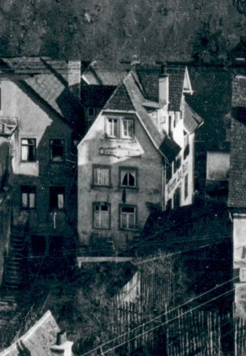 Auf einer Ansicht der Katharinenvorstadt um 1900 (StadtA Schwäb. Hall FS 05975)