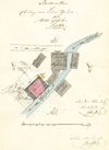 Lageplan zum Neubau einer Scheuer am Mühlkanal durch Kochermüller Simon Hofacker, 1859 (StadtA Schwäb. Hall 27/538)