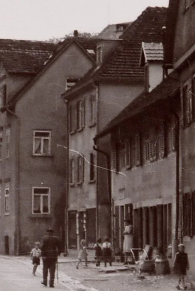 Ausschnitt aus einem Bild vermutlich aus den 1930er Jahren. Foto: Prof. Adolf Schuhmacher (StadtA Schwäb. Hall FS 49807)