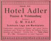 Anzeige von 1901 aus: W. Burkhardt (Bearb.): Adreß- und Geschäfts-Handbuch der Oberamtsstadt Schwäbisch Hall, Schwäbisch Hall 1901, Inseratenanhang, S. 15 (StadtA Schwäb. Hall Bibl. 2947)