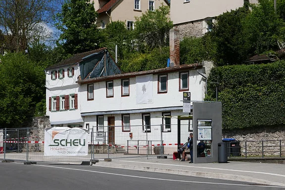Abbruch des Hauses, 14. Mai 2017. Foto: Dietmar Hencke (StadtA Schwäb. Hall DIG 10287)