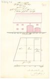 Grundriss und Ansicht der für einen Neubau abzubrechenden Scheuer, 1859 (StadtA Schwäb. Hall 27/538)