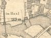 Ausschnitt aus dem Primärkataster von 1827. Noch existieren beide Stege, der alte (ursprüngliche) Sulfersteg wurde kurz darauf, im Jahr 1831, wegen Baufälligkeit abgebrochen (StadtA Schwäb. Hall S13/583)