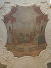 Zentrale Freskomalerei „Die Ausgießung des Heiligen Geists“, vermutlich von Johann Michael Roscher, um 1738 (StadtA Schwäb. Hall DIG 10173)