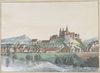 Comburg und Steinbach zwischen 1809 und 1814. Gouache von C. Gebriel (StadtA Schwäb. Hall S10/811)