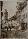 Foto der Gelbinger Gasse von etwa 1900, aus dem Fotobestand des Schwäbisch Haller Postkartenverlags von August Seyboth (StadtA Schwäb. Hall Seyboth F 0066)