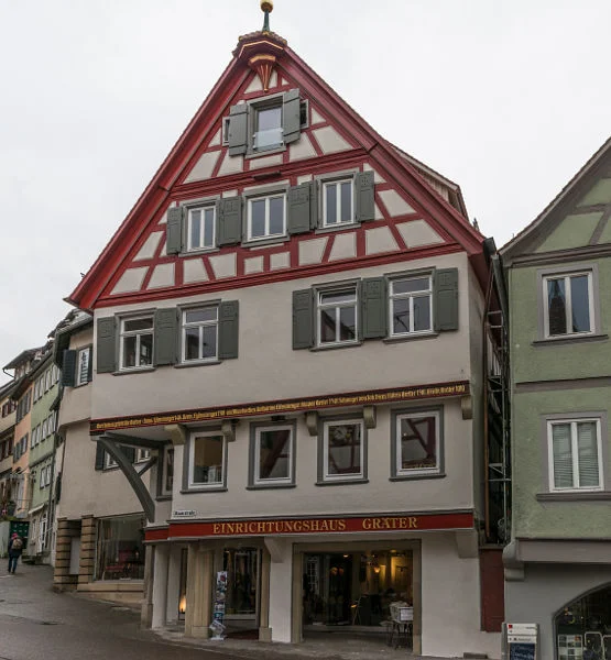Giebelseite nach erfolgter Sanierung, Februar 2018. Foto: Dietmar Hencke (StadtA Schwäb. Hall DIG 10591)