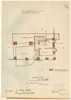 Grundriss der Gewölbekeller für den Umbau von 1955, geplanter Zustand. Ein kleiner Gewölbekeller im südöstlichen Hauseck wurde für den Einbau eines Heizkellers entfernt. Original: Privatbesitz (StadtA Schwäb. Hall DIG 10634)