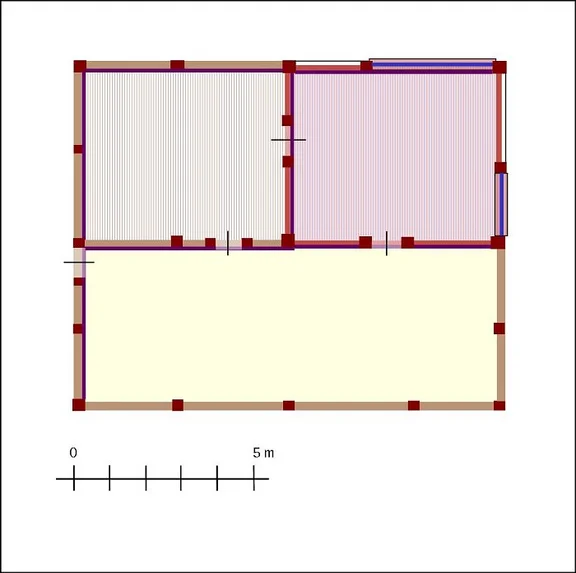 Rekonstruktion des ursprünglichen Grundrisses. Plan: Albrecht Bedal (StadtA Schwäb. Hall Server Häuserlexikon)