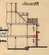 Schnittzeichnung zur Erstellung eines zweistöckigen Anbaus an der Hausrückseite, 1912 (Baurechtsamt Schwäb. Hall, Bauakten)