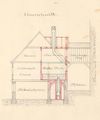 Schnitt durch das Haus mit Plan für den Einbau einer Malzdarre, 1868 (StadtA Schwäb. Hall 27/367)