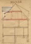 Schnittzeichnung zu den Umbauten im Dachgeschoss, 1908 (Baurechtsamt Schwäb. Hall, Bauakten)