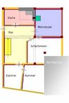 Rekonstruktion des Obergeschosses um 1750. Plan: Albrecht Bedal (StadtA SHA Server Häuserlexikon)