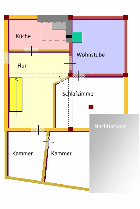 Rekonstruktion des Obergeschosses um 1750. Plan: Albrecht Bedal (StadtA SHA Server Häuserlexikon)
