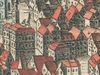 Ausschnitt aus der 1747 als Beigabe zu den „Uffenheimischen Nebenstunden“ von J. J. Enderes in Schwabach veröffentlichten Stadtansicht (StadtA SHA Alte Dr./271)