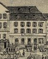 Abbildung auf einer Speisekarte des Hotels ''Lamm-Post'' von 1888 (StadtA SHA S01/0259)