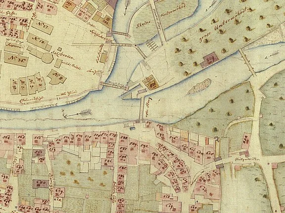 Ausschnitt aus dem Stadtplan von 1816 (StadtA Schwäb. Hall 16/0069)