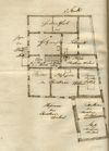 Plan über die Hausanteile der Besitzer Schmidt, Wieland und Hübsch im 1. Stock, 1872 (StadtA SHA 19/1066, Nr. 26)