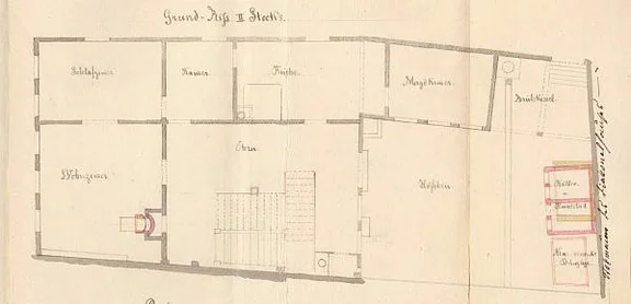 2. Stock mit Hinterhaus 5a, 1874 (Baurechtsamt SHA, Bauakten)