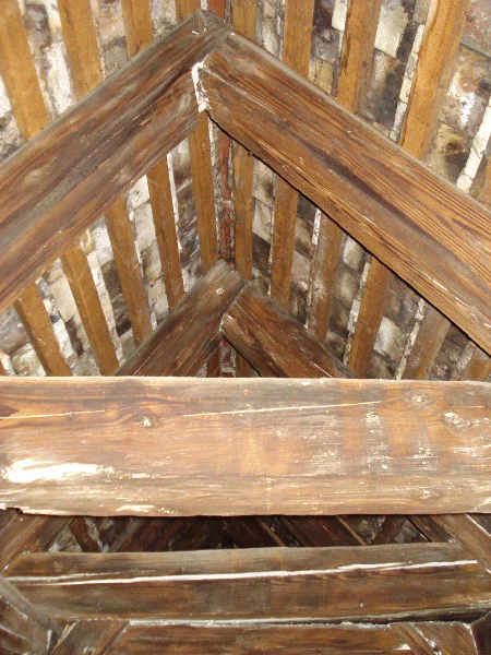 Dachfirst von unten, Januar 2008. Foto: Daniel Stihler (StadtA Schwäb. Hall DIG 00219)