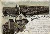 Auf dieser 1897 gelaufenen Lithografie-Ansichtskarte des hiesigen Postkartenverlags von August Seyboth ist das Solbad zusammen mit dem Langenfelder Tor und Weilertor eine der Hauptattraktionen Schwäbisch Halls (StadtA Schwäb. Hall PK 00666)