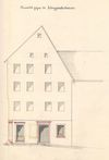 Plan zur Änderung der Fassade 1880, Seite zum Schuppach hin (Baurechtsamt SHA, Bauakten Am Markt 13)