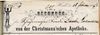 Briefkopf der damaligen „Christmann’schen Apotheke“, mit dem heute namensgebenden „Mohren“, 1873 (StadtA Schwäb. Hall 58/3207)
