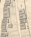 Ausschnitt aus dem Primärkataster von 1827. Das Gebäude hat hier keine eigene Nummer und liegt rechts neben dem Haus PKN 307, heute Gelbinger Gasse 47  (StadtA SHA S13/0686)