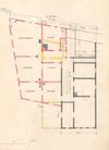 Grundriss des Obergeschosses  für den Neubau des späteren Hauses Nr. 6/1 von 1868, rechts der OG-Grundriss des Hauses PKN 820 (Baurechtsamt SHA, Bauakten Brückenhof 6/1)