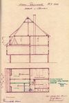 Schnittzeichnung zum Einbau einer Dachgaube auf der Straßenseite, 1965 (Baurechtsamt Schwäb. Hall)