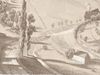 Ausschnitt aus einer Ansicht der Comburg aus Richtung Süden. Das heute verschwundene Anwesen ist rechts unten erkennbar. Lithografie für Wilhelm Nitzschke, Schwäbisch Hall, nach Vorlage von „Herdtle jun.“ (vermutlich Gustav Herdtle, 1835-1917), um 1858-1860 (StadtA Schwäb. Hall S10/2381)