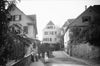 Südende der Oberen und der Unteren Herrngasse. Undat., um 1928-1934. Fotograf unbekannt (StadtA Schwäb. Hall DIG 05704, Original: Ivo Lavetti / www.nostalgus.de, alle Rechte vorbehalten)