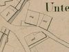 Ausschnitt aus dem Primärkataster  von 1827.  Die Wirtschaft hat die Nummer 106 (StadtA Schwäb. Hall S13/0842)
