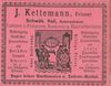 Anzeige des im Haus ansässigen Friseurs J. Kettemann von 1901, aus: W. Burkhardt (Bearb.): Adreß- und Geschäfts-Handbuch der Oberamtsstadt Schwäbisch Hall, Schwäbisch Hall 1901, Inseratenanhang, S. 6 (StadtA Schwäb. Hall Bibl. 2947)