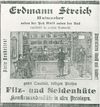 Anzeige vermutlich aus dem „Haller Tagblatt“, ca. 1890-1910 (StadtA Schwäb. Hall FS 53465)