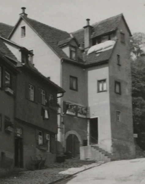 Bild von 1933, kurz vor dem Bau der Umgehungsstraße (heutige Johanniterstraße) (StadtA Schwäb. Hall FS 12221)