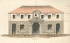 Nicht umgesetzer Plan des Werkmeisters Kolb für ein Wohnhaus an der Stelle des Schöntaler Hofs von 1812. Es wäre nördlich an das Haus Nr. 10 angestoßen (StadtA SHA 21/0985)