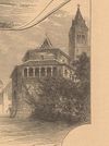 Die Sechseckkapelle aus einer Sammelansicht mit Haller Sehenswürdigkeiten nach J.G. Franz aus der Zeitschrift „Über Land und Meer“, um 1880 (StadtA Schwäb. Hall S10/2239)