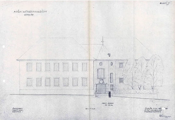 Aus einem Plansatz von 1955: Ostseite (StadtA Schwäb. Hall R105/57)