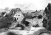 Ruine des Faulturms, Zeichung von Johann Friedrich Reik, um 1880. (StadtA SHA FS 00508)
