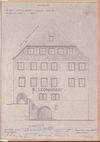 Umbau von 1954/55. Westgiebel zum Kocher nach dem Umbau (Stadt Schwäb. Hall, Baurechtsamt, Bauakten Neue Straße 29-33)