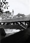Bild aus den 1950e Jahren, im Hintergrund heute verschwundene Bauten der Löwenbrauerei (StadtA Schwäb. Hall FS 12906)