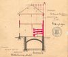 Erweiterung des Hauses und Einbau eines Backofens, 1910: Querschnitt durch Haus und Backofen (Privatbesitz).
