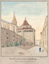 Die Sechseckkapelle. Kolorierte Zeichnung von Peter Koch, 1868 (StadtA Schwäb. Hall S10/316)