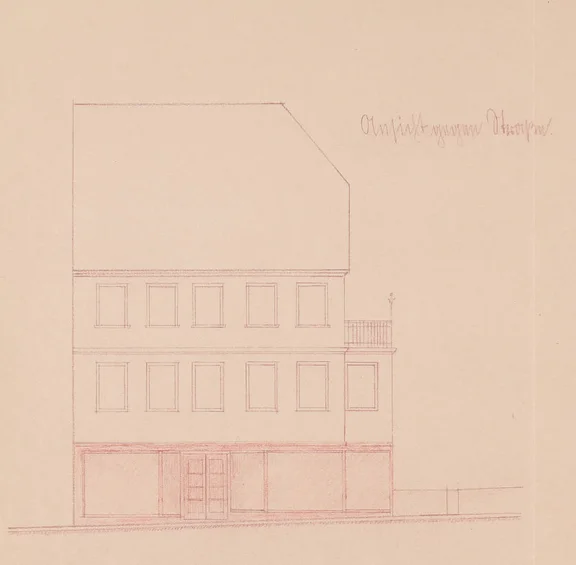 Straßenansicht zu den Umbauplänen von 1932 (Stadt Schwäb. Hall, Baurechtsamt, Bauakten Neue Straße 29-33)
