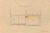 Schnittzeichnung mit auszubrechendem Gewölbe (gelb) zum Umbau der Werkstatt im Erdgeschoss, 1921 (Baurechtsamt Schwäb. Hall, Bauakten)