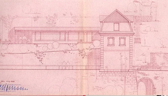 Plan für den neuen Anbau an das Tor, 1969 (Baurechtsamt SHA, Bauakten)