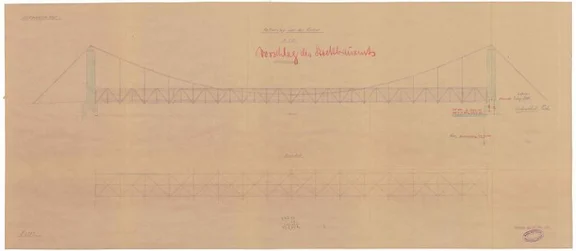 Plan des Kettenstegs zu einer geplanten Renvierung, 1932 (StadtA Schwäb. Hall 21/1828)