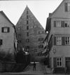 Blick in den Rosenbühl aus Richtung Nordosten, links das Haus Nr. 5. Undat., um 1928-1934. Fotograf unbekannt (StadtA Schwäb. Hall DIG 05794, Original: Ivo Lavetti / www.nostalgus.de, alle Rechte vorbehalten)