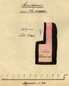 Grundriss des ''Souterrains'' (Kellers) für einen Plan zur Aufteilung des Hauses zwischen den beiden Besitzern Jakob Ickert (rot) und Jakob Schuhmann (grün), 1887 (gelb: gemeinsamer Besitz)  (StadtA Schwäb. Hall 19/1052, Beil. 35)